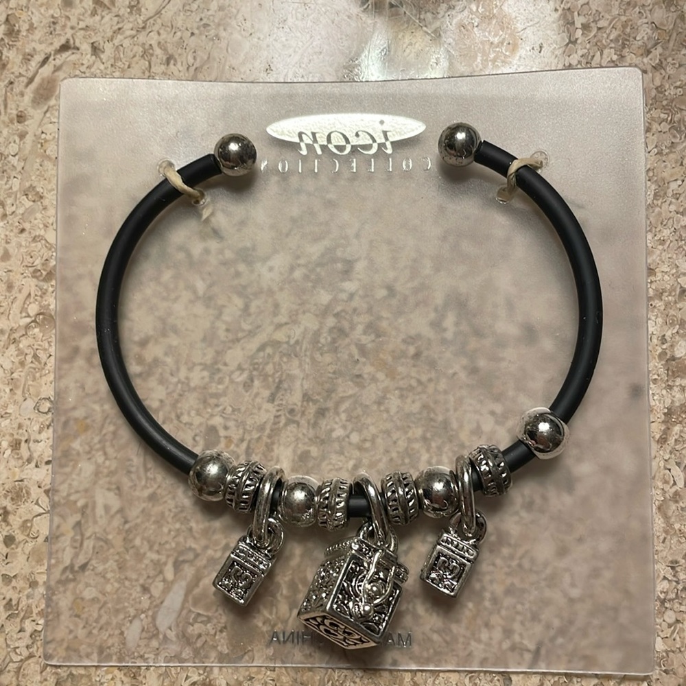 Icon Collection Black Cord Prayer Box Bracelet